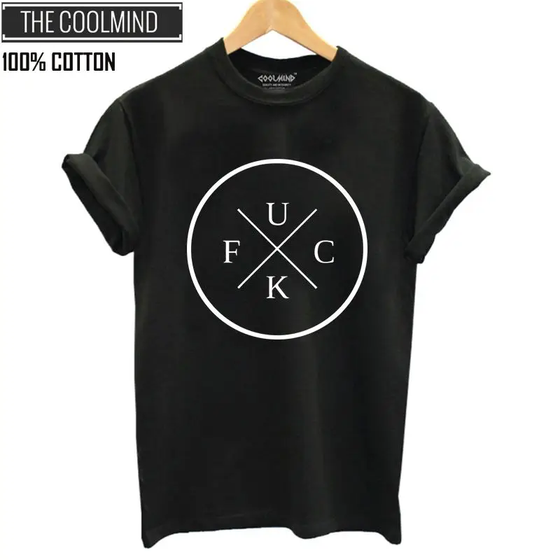 

COOLMIND QI0259B 100% cotton loose funny women T shirt casual short sleeve summer T-shirt women o-neck fashion Tshirt female