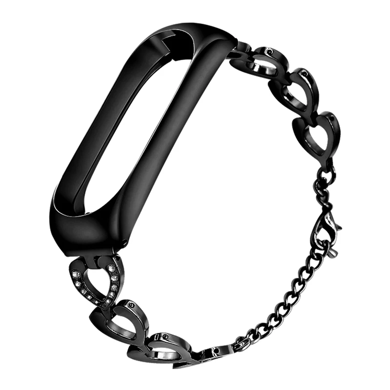 Pulsera Correa Mi Band 3 металлический ремешок для Xiaomi Miband Mi3 фитнес Браслет Смарт наручные