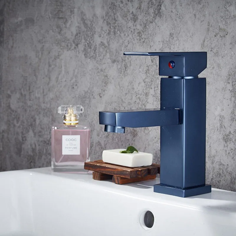 Blue Bathroom faucet bathroom washbasin faucet golden Space aluminum