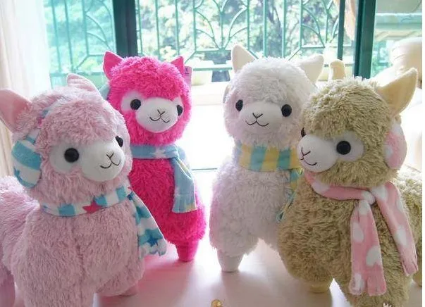 Amuse 45 cm alpaca peluches con orejera Japón alpacasso Jumbo Peluche de juguete animal para Niñas niños amante Navidad regalo