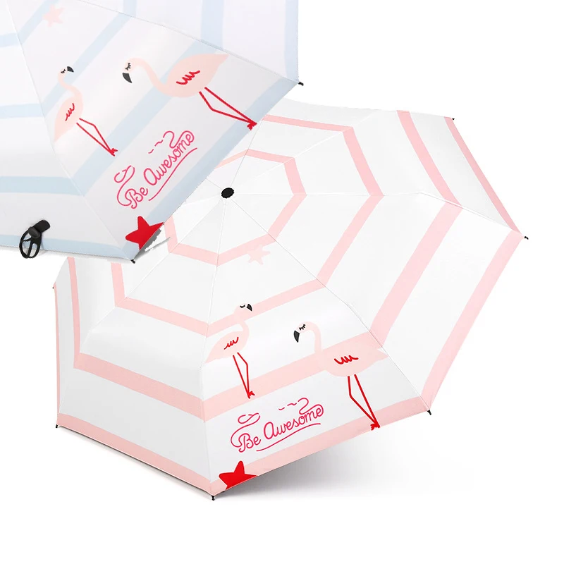 Umbrellas Rain Women Waterproof Three Folding Sun Protection Anti-UV High-Definition Digital Printing Female Parasol | Дом и сад