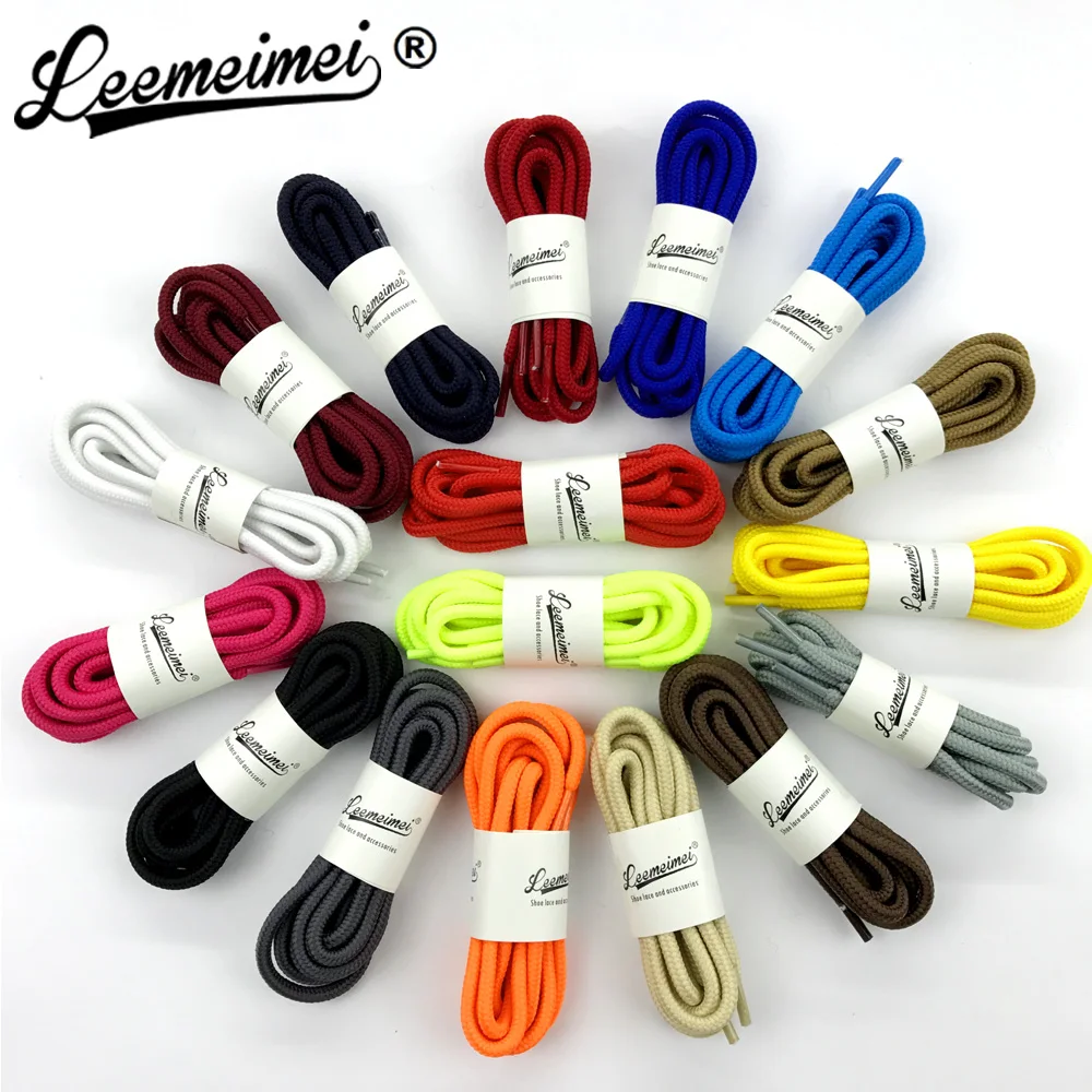 1 Pair 20 Colori Poliestere di Alta Qualità Solido Classico Rotondo Lacci Delle Scarpe Stivali Casuali di Sport Del Merletto 90 cm 120 cm 150 cm