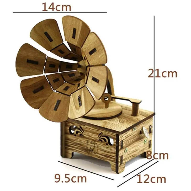 Домашний декор, подарок, сделай сам, деревянная музыкальная шкатулка, граммофон, музыкальные коробки, ремесла, винтажное украшение для дома, аксессуары для подарка на день рождения