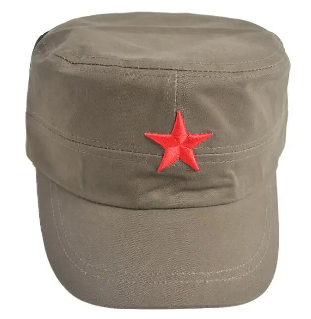 Новинка, пшеничная женская военная шляпа с короной, матросский танцевальный головной убор с заклепками в виде звезд, плоская кепка для влюбленных матросов, темно-синие шляпы для мужчин - Цвет: star army green