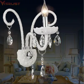 

Vitrust Modern Crystal Wall Lights Home Fixture Candle Sconces Lighting Study Bedroom Dining Room Portch Bedside Nordic Lamps