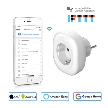 

Newest Mini Wifi Smart Socket EU Power Plug Mobile APP Remote Control Energy Monitor Works with Amazon Alexa Google Home