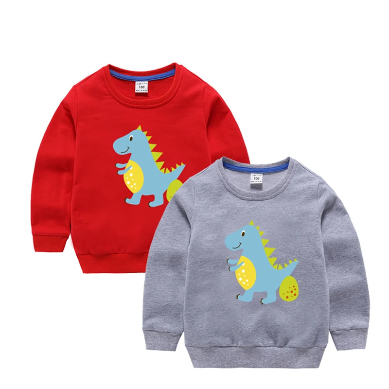

baby boy clothing new 2019 cartoon dinosaur print sweatshirts for toddler boys spring autumn pullover coat for teen girl 1-12Yrs