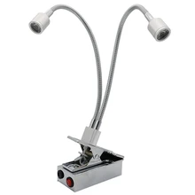 Двойная головка подзарядка точечная лампа, вращающийся стол стеклянный зажим гибкая трубка шкаф батарея лампа для витрины и счетчика
