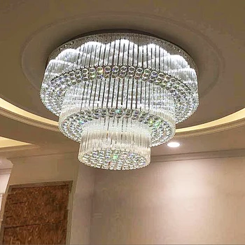 

Living room ceiling lamp circular atmosphere led lobby lighting villa hotel club hotel engineering crystal lamps led lighting