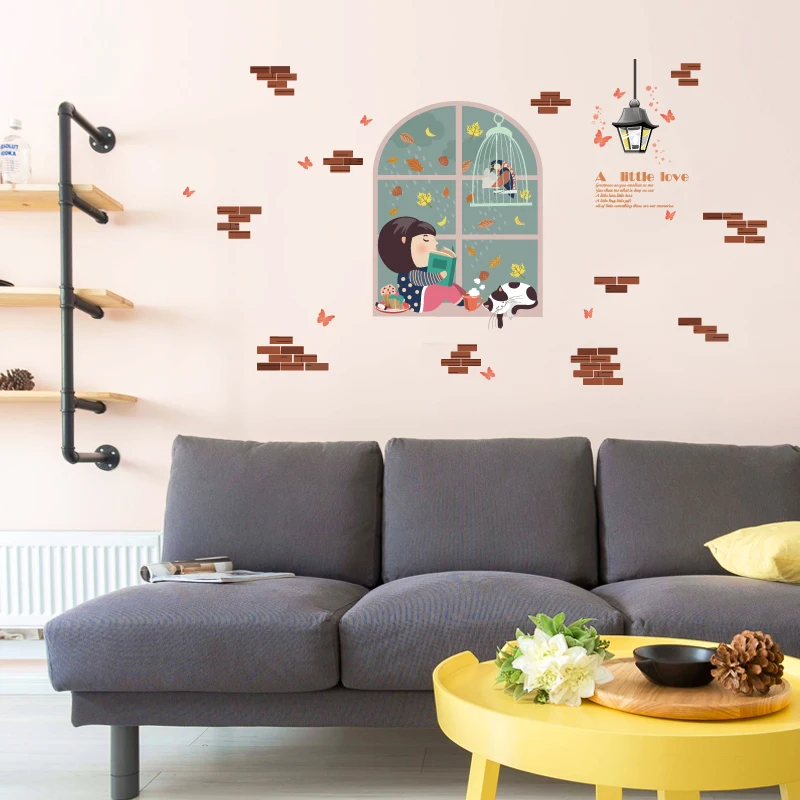 Creative Reading Cartoon Study room Nursery Student Bedroom Removable