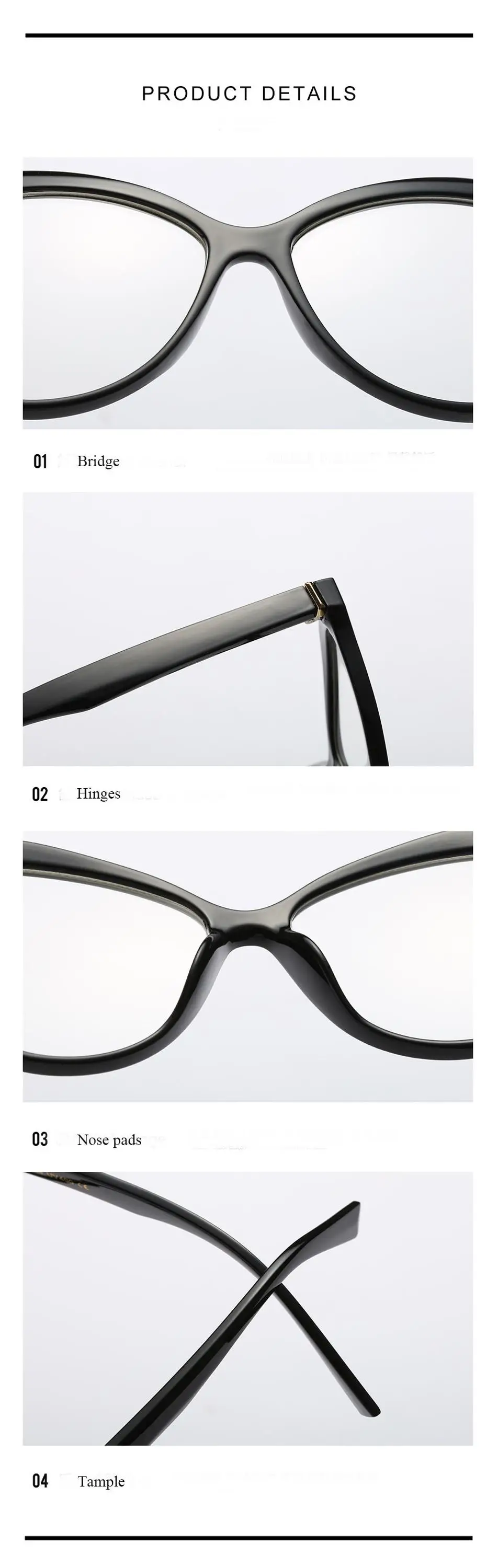 Glasses Frame Male AMANKEI Fashion Cat Eye Solid Eyeglasses Frame Women Unisex Plastic Optical Glasses Frame Female 92113 (12)