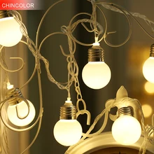 5 м 20 светодиодов праздничный светильник s 5 см с большими шарами светодиодный светильник с европейской вилкой Многоцветный Рождественский Свадебный KTV вечерние сказочные украшения DA