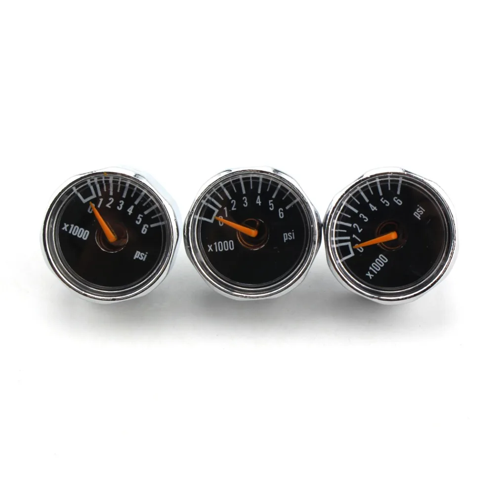 

PCP Airforce Paintball Airsoft Hand Pump Valve 1 Inch 1/8NPT Male Thread High Pressure Mini Gauge 25mm 6000psi Black