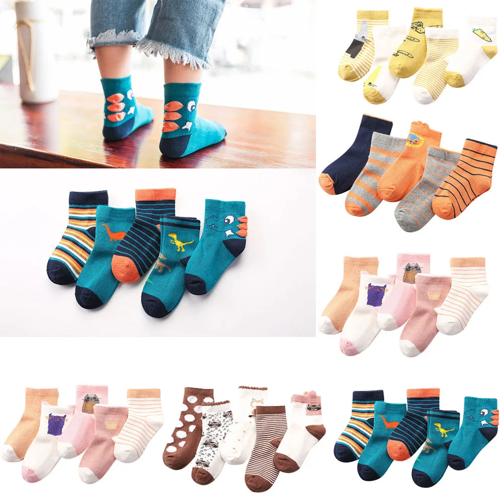 

100% Brand New Toddler Baby Girls Boys Unisex Polyester Cartoon Animal Print Socks Baby Medium Prefect for Daily Use