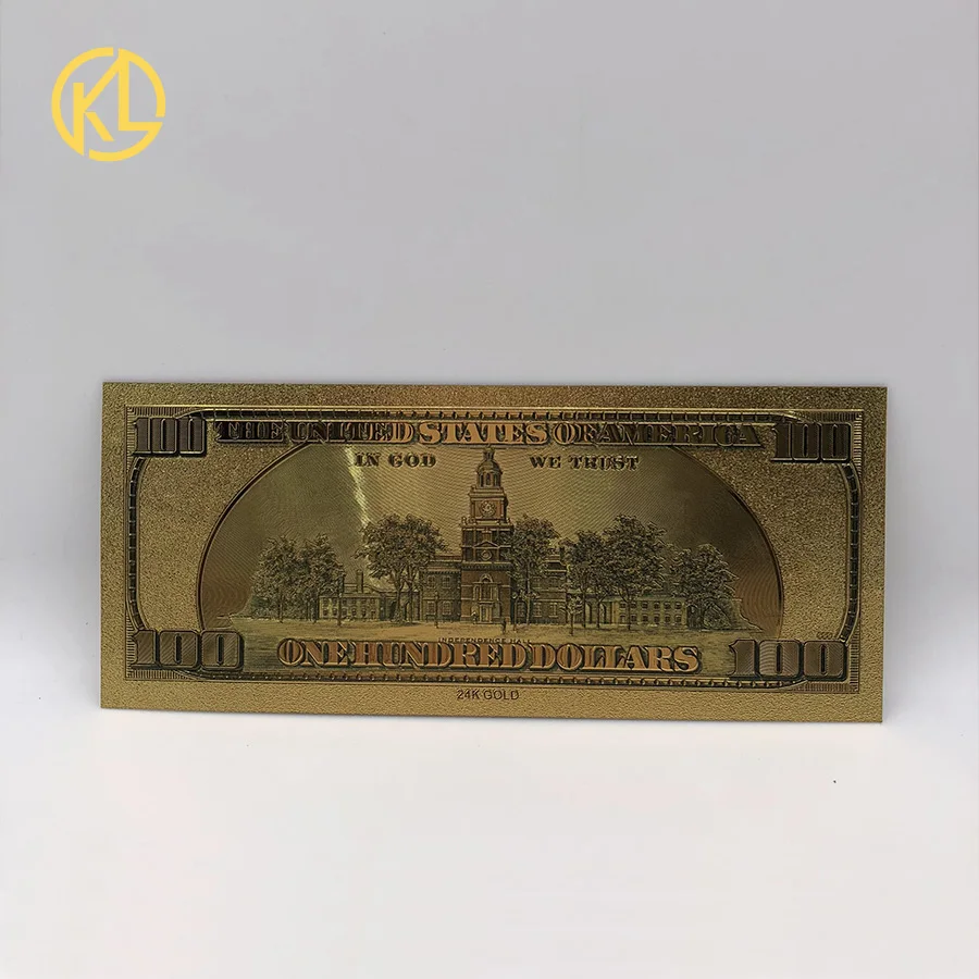 10 шт. Американский США 100 долларов США золото 999999 пластиковые банкноты для ценного сувенира подарки коллекция денег