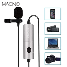 

MAONO Lavalier Microphone Hands Free Clip-on Lapel Mic Omnidirectional Condenser Microph for DSLR Camera iPhone Android PC