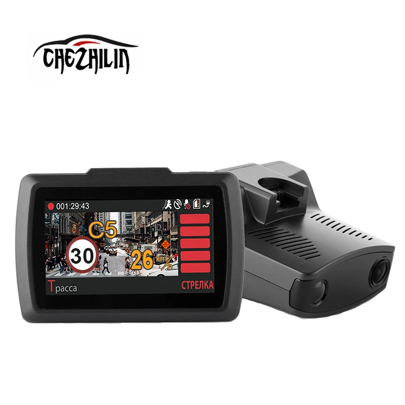 Автомобильный видеорегистратор chezhilin Ambarella A7 радар детектор с Gps 3 в 1 1080P Full HD 1296P