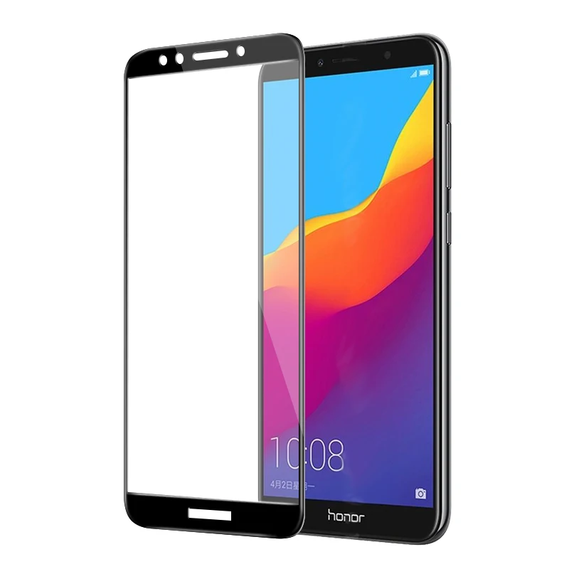 Закаленное стекло с полным покрытием для Huawei Honor 7A защитное покрытие экрана