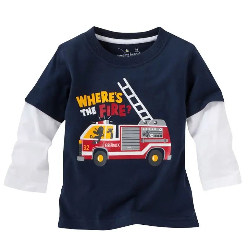 

K56 Toddler Kids Boy Long Sleeve Autumn T shirts Cartoon Pattern Cotton Tops New