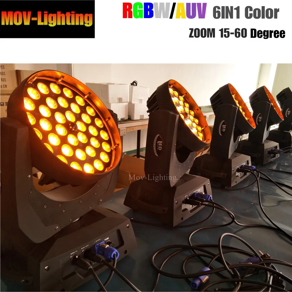 4 шт./лот fly case Dj club disco ZOOM 36x18 Вт RGBWA + UV 6 в 1 wash LED движущийся головной свет|Эффект
