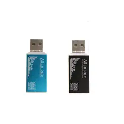 Nworld горячей продажи всех в 1 Multi Card Reader крошечный синий USB 2,0 Устройство чтения карт памяти Адаптер для Micro SD SDHC TF M2 MMC