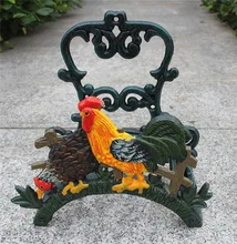 Garden Hose Holder Country Rooster Cock Wall Mounted Cast Iron Metal Hose Hanger Hose Reels Home Courtyard Yard Villa Gardening