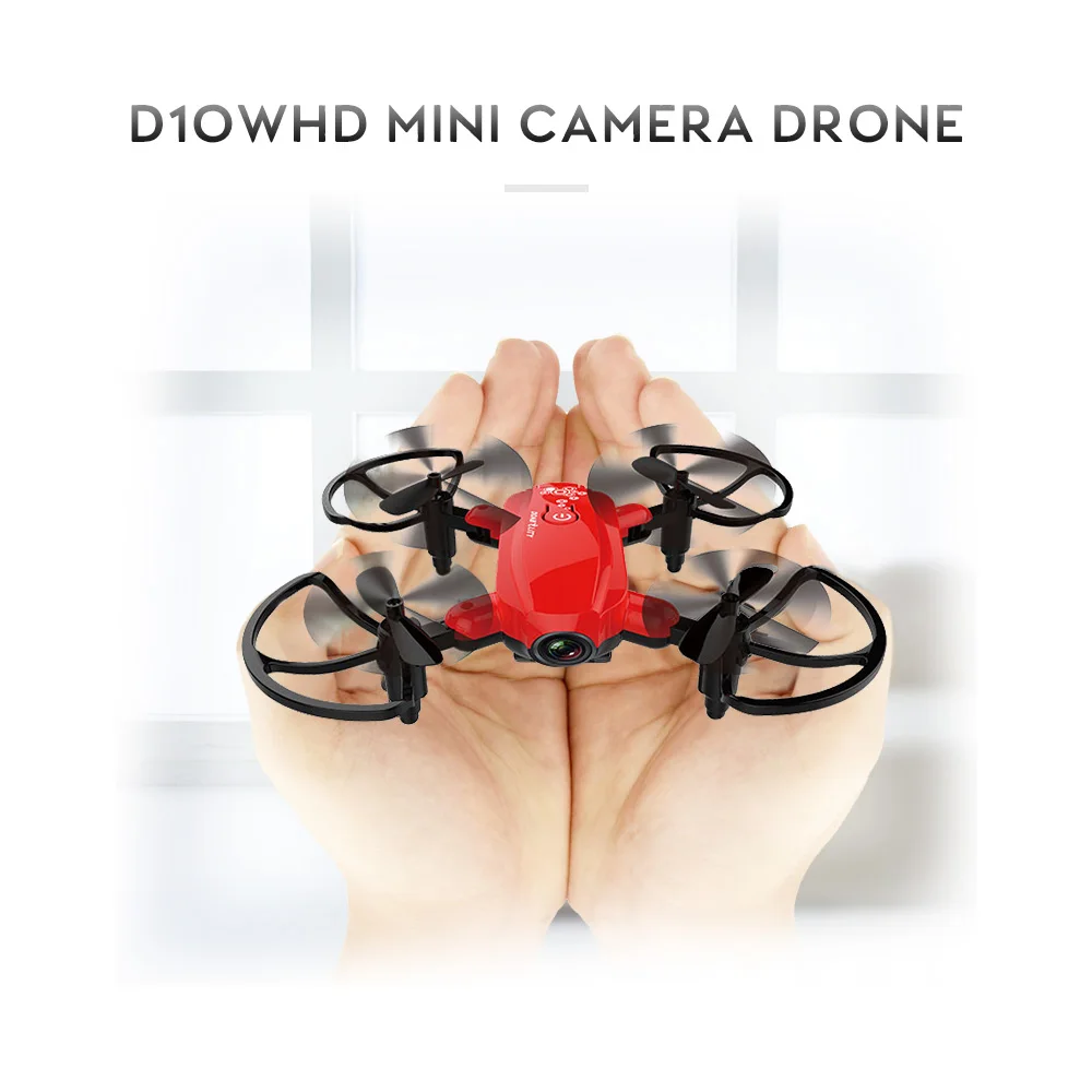 

D10WHD 2MP Drone with Camera Wifi FPV Foldable Mini RC Dron Altitude Hold G-sensor Quadcopter RTF RC Quadcopter for Beginner