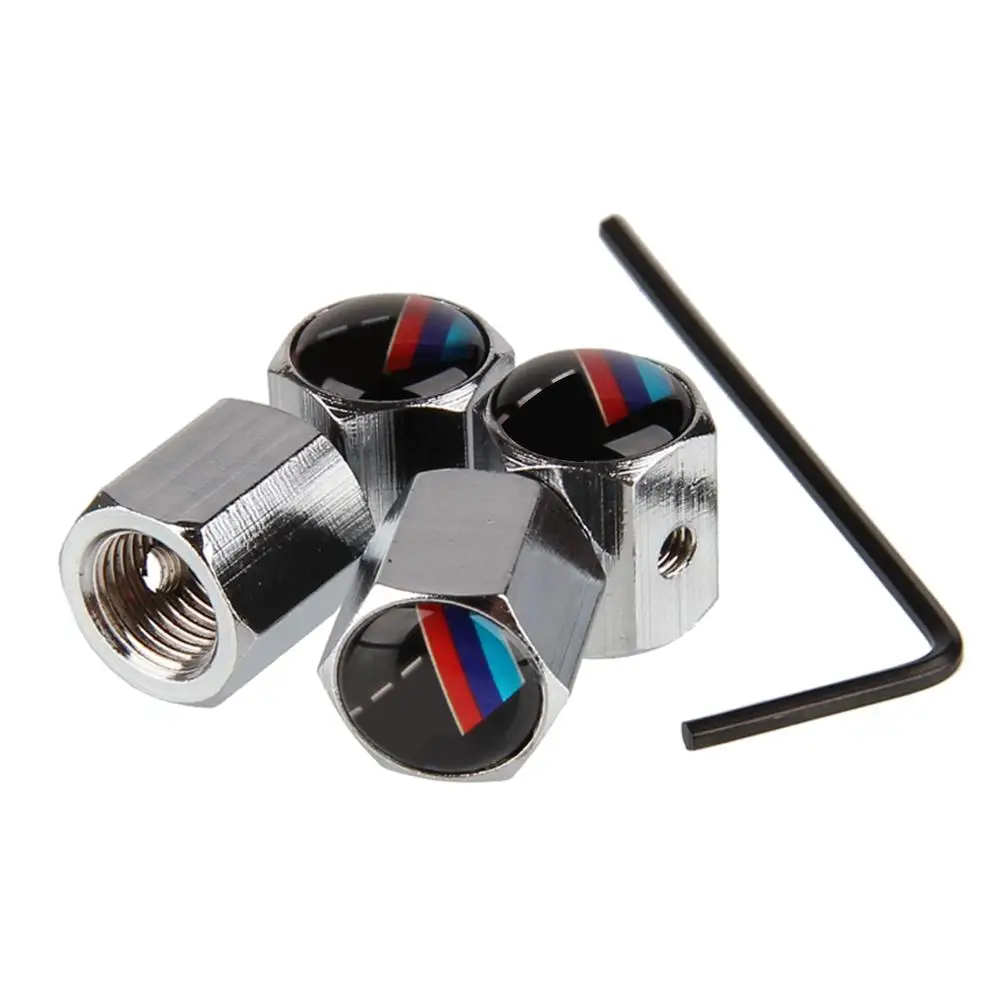 

4pc Car Tire Valve Core Cap Anti-theft Aluminium Alloy Wheel Tire Valve Stems Caps Car Wheel Tyre Tire Stem Air Valve Cover