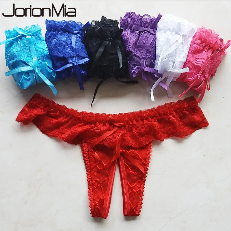 

2pcs Personality women's underwear Opening Crotch sexy panties female lace temptation low-waist Crotchless briefs for Women 883