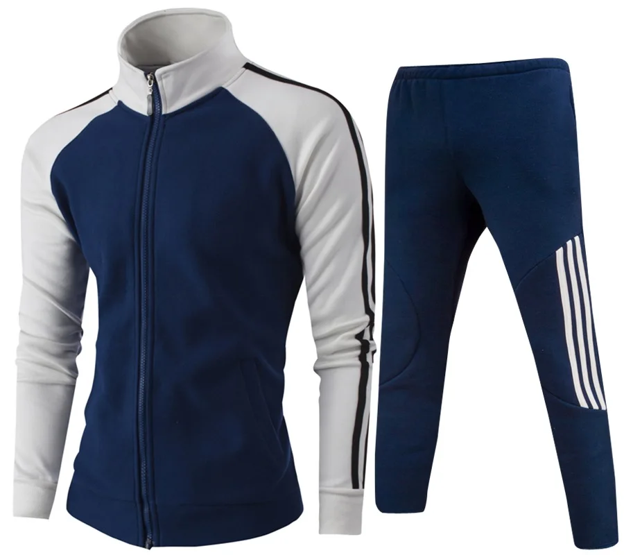 High Quality Casual Men's Two-piece 2018 Spring New Collar Color Matching Sweater Trousers Men's Coat Trousers Set Size M-4xl High Quality Casual Men's Two-piece 2018 Spring New Collar Color Matching Sweater Trousers Men's Coat Trousers Set Size M-4xl