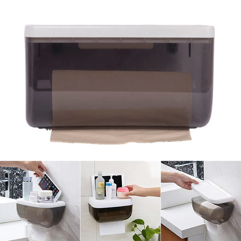 

Creative Toilet Paper Towel Stand Rack Holder Punch Free Waterproof Box Portable for Bathroom LXY9