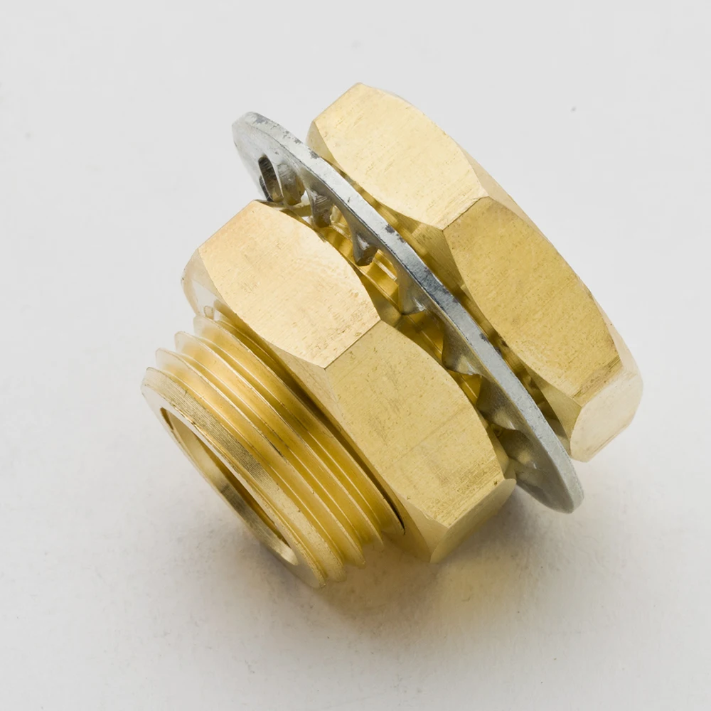 Pack Of 2 Brass Pipe Fitting Bulkhead Coupling Frame Nipple 1 4 3 8 1