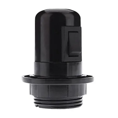 

IWHD DIY Douille Ampoule E27 Socket Lamp Holder with Switch 4A,250V Black color Fitting E27 Bulb Holder
