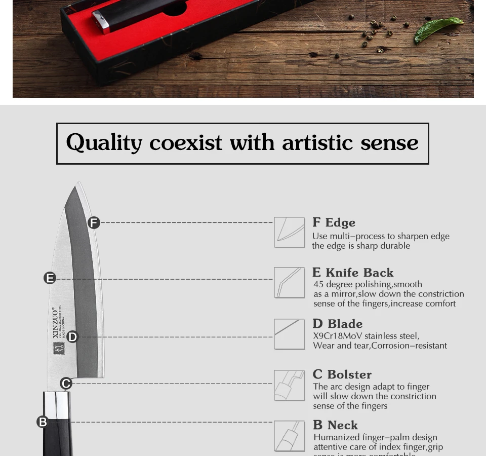 XINZUO 180 мм профессиональный нож Деба с ножнами X9Cr18M кухонные ножи из нержавеющей стали сашими односторонний нож шеф-повара ручка из черного дерева