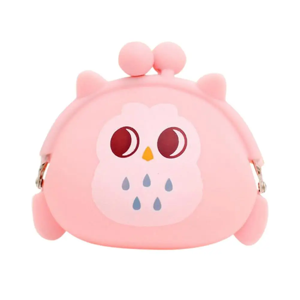 

Yfashion Cute Women Coins Bag Cartoon Owl Design Bag Soft Silicone Money Pouch