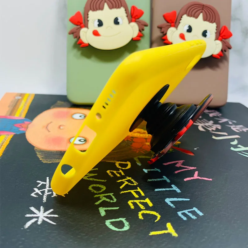 Cute Cartoon Girl Patterned Stand Soft TPU Case Cover sfor Samsung A10 A20 A30 A50 A40 M10 A7 2018 A750 Silicon Candy Color Capa (3)
