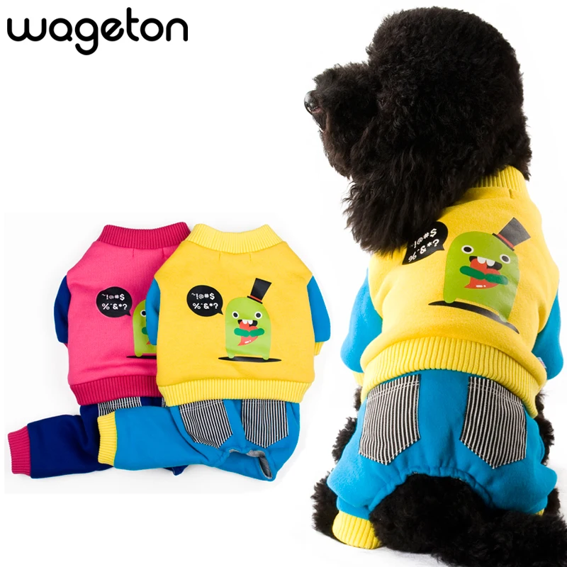WAGETON модная зимняя одежда для домашних животных «Маленький зеленый монстр» оптом и в розницу Дизайнерская одежда для собак-2 цвета