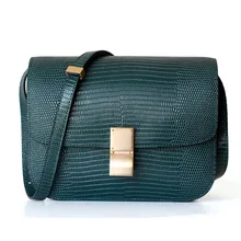 Women Lizard Handbags Genuine Leather Concise Cow Leather Bag Lady Shoulder Crossbody Messenger Bags Stewardess Flap luxury women girls genuine soft cowhide cow leather messenger shoulder flap bags handbag shell crossbody satchel handbags maidy