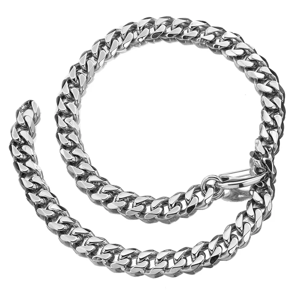 

TOPGRILLZ 15MM Stainless Steel Silver Cuban Chain Fashion Xxxtentacion R.I.P Commemorative Choker Men Hip Hop Jewelry Gift
