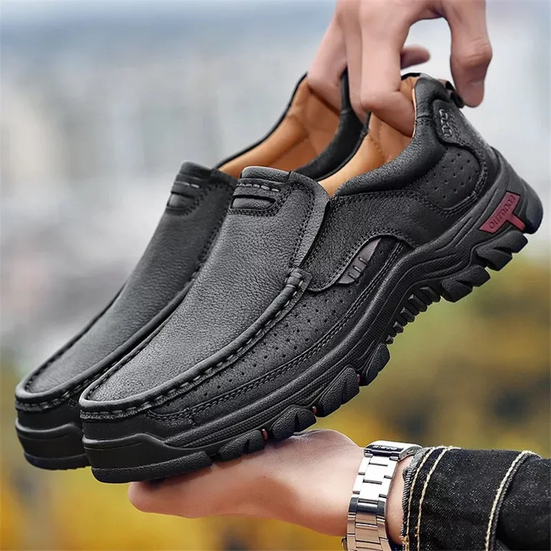 

dewbest 100% Genuine Leather Shoes Men Cow Leather Casual Shoes Male Outdoor High Quality Men Flats 2 Style Lace-Up Man Footwear