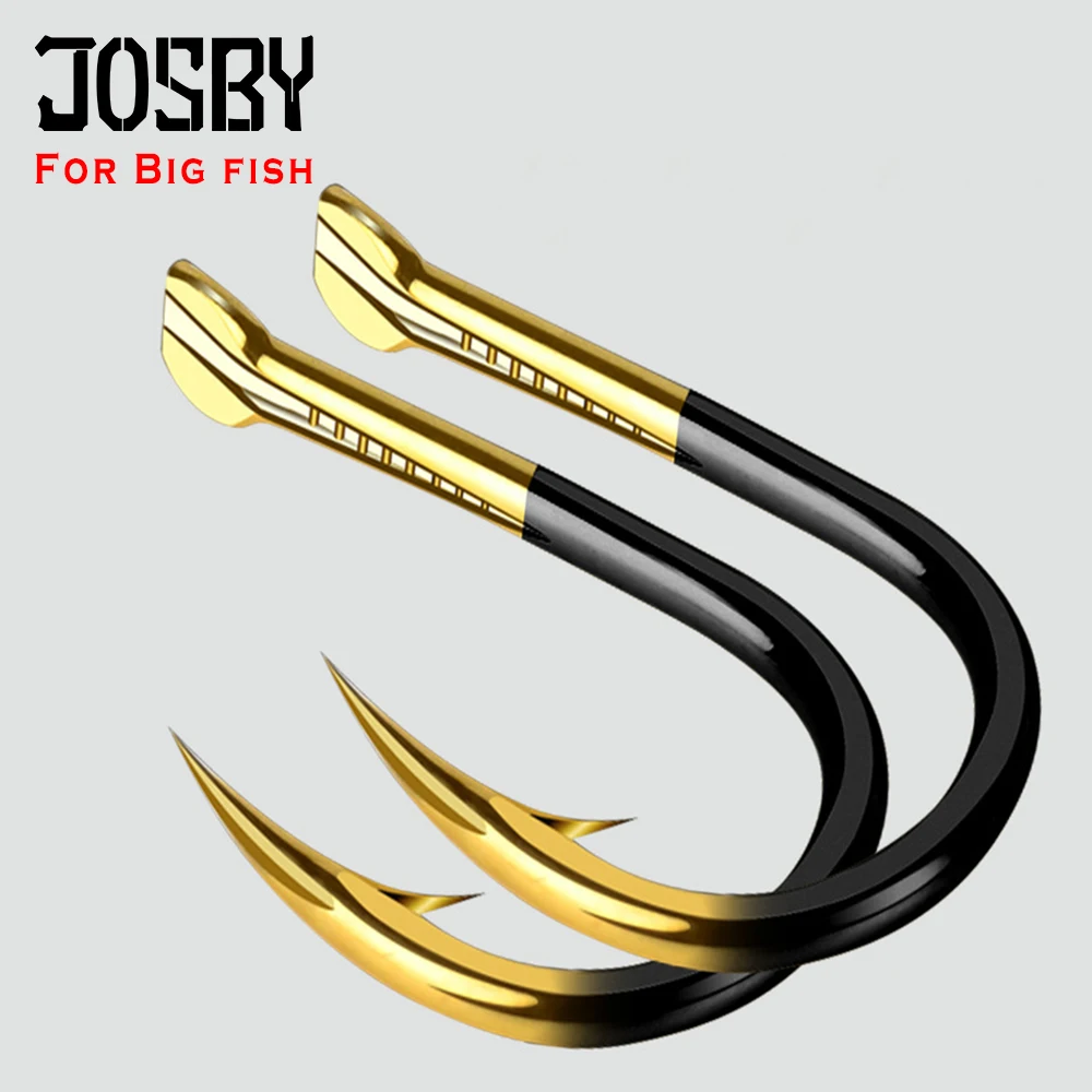 JOSBY 15PCS 30PCS fishing hooks 2#-4# 6# 8# 10# 12# High carbon steel Carbon Black Bait Holder Fish Hook Set High quality Barbed