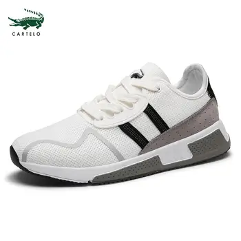 

CARTELO Round head strap men's shoes solid color sports casual men's shoes breathable flying woven shoes