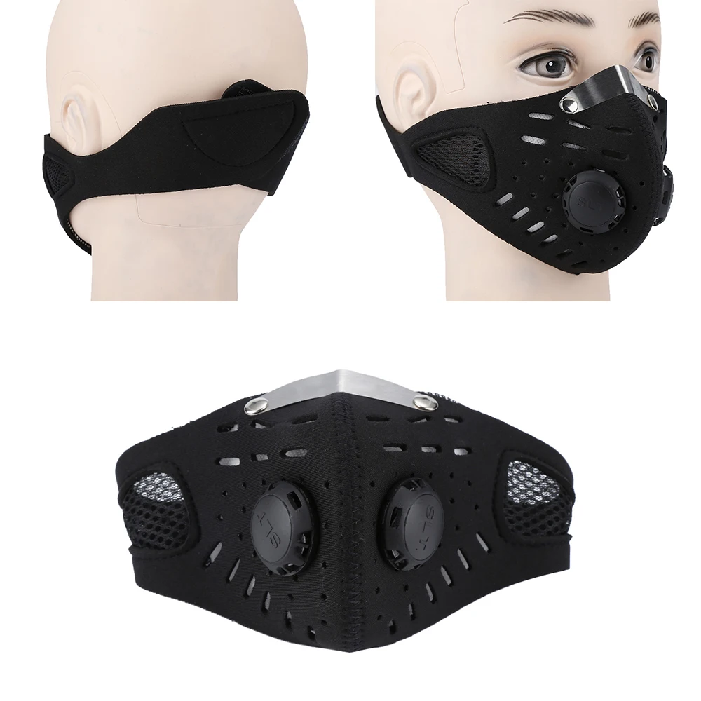 1 шт. черная Высококачественная противопылевая велосипедная маска Муфельная С фильтром с активированным углем Ветрозащитная маска для лица велосипедная маска