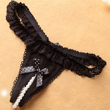 n255 Sexy lingerie new fashion style ladies pearl open spikes T pants sexy charming boudoir lover erotic underwear porn costumes