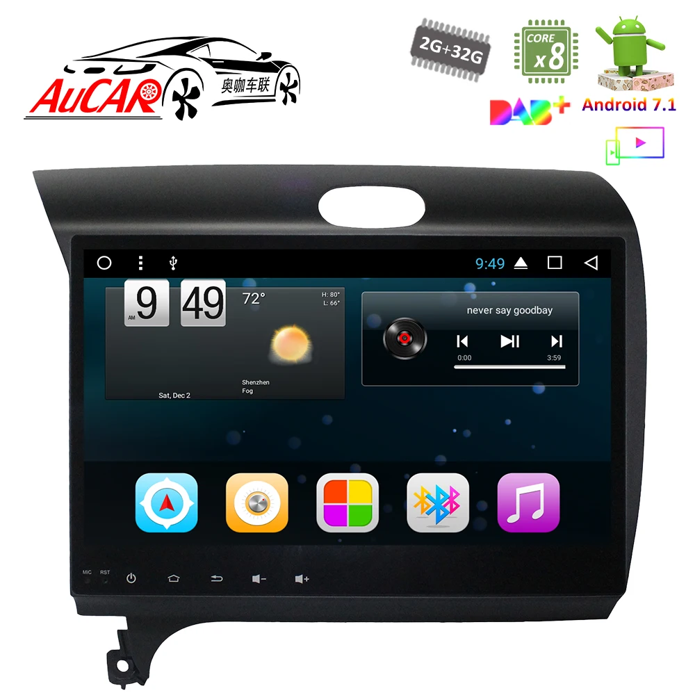 Android 7.1 9" Touch Screen GPS Navigation system for KIA K3 Forte 2013 2016 HD 1024*600