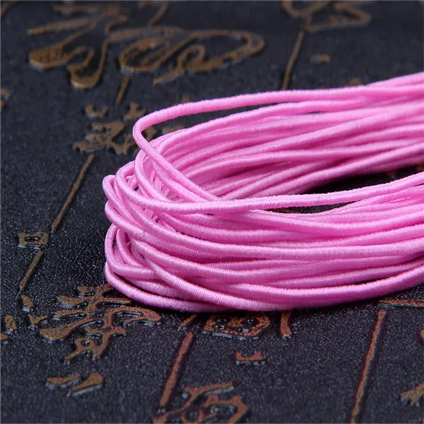 15 м красочные банджи шнуры DIY аксессуары ручной работы плетеные шнуры домашние тканые декоративные Шнуры DIY браслет Шнуры бусины веревка 1 мм - Цвет: Pink