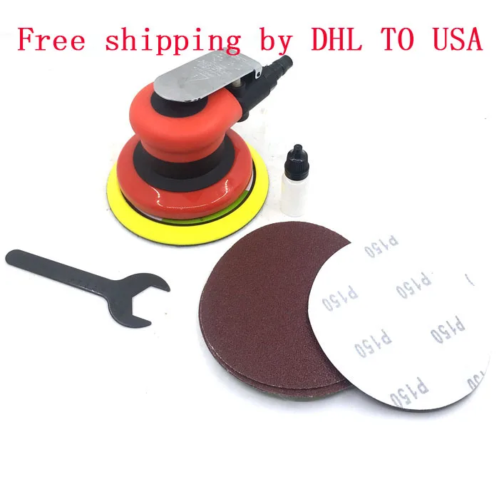 

Jikong Pneumatic Air Tools Palm Orbital Sander Polisher 5 Inch Circle Round Pad Velcro JK-125