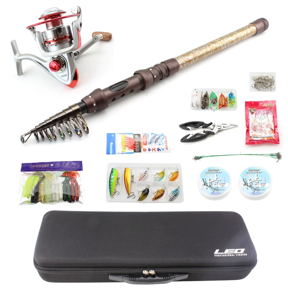 

1.8M 2.1M 2.4M 2.7M 3M Telescopic Fishing Rod Combo Full Kit Spinning Reel Pole Set Spinning Rods Fishing Tackle