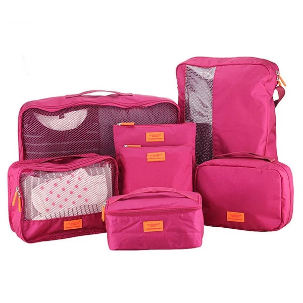 7PC Packing Cubes Travel Organizers With Laundry Bag Traveling Pack ...