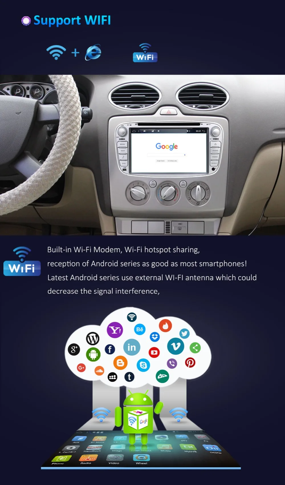 Sale 2G RAM 32G ROM Quad core android 7.1 car dvd for Ford focus Mondeo S-max smax Kuga c-max gps radio video wifi multimedia player 9